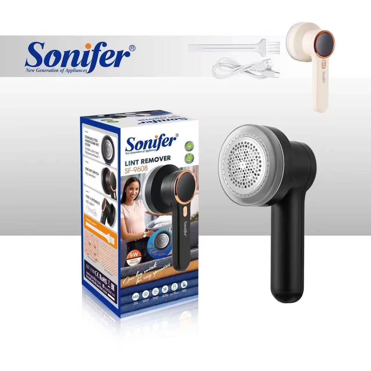 Sonifer SF-9608 Portativ Elektrikli Tük Təmizləyən Cihaz – USB ilə Yenidən Şarj Olunan